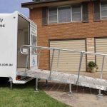 Mobility Access Bathroom set up ready for a client in a wheelchair to use.